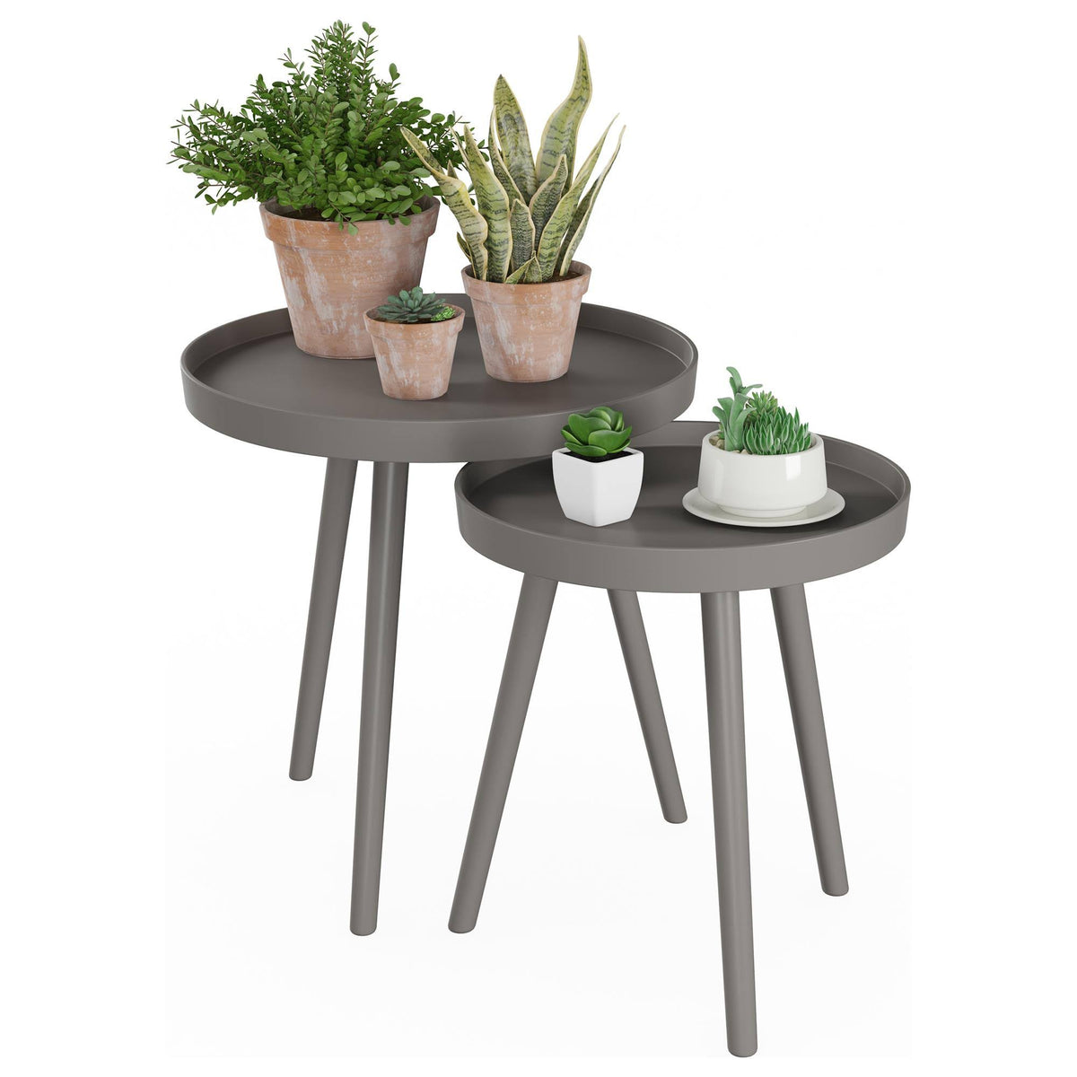 2-pc Nesting Table Set in Slate Gray Finish R6763