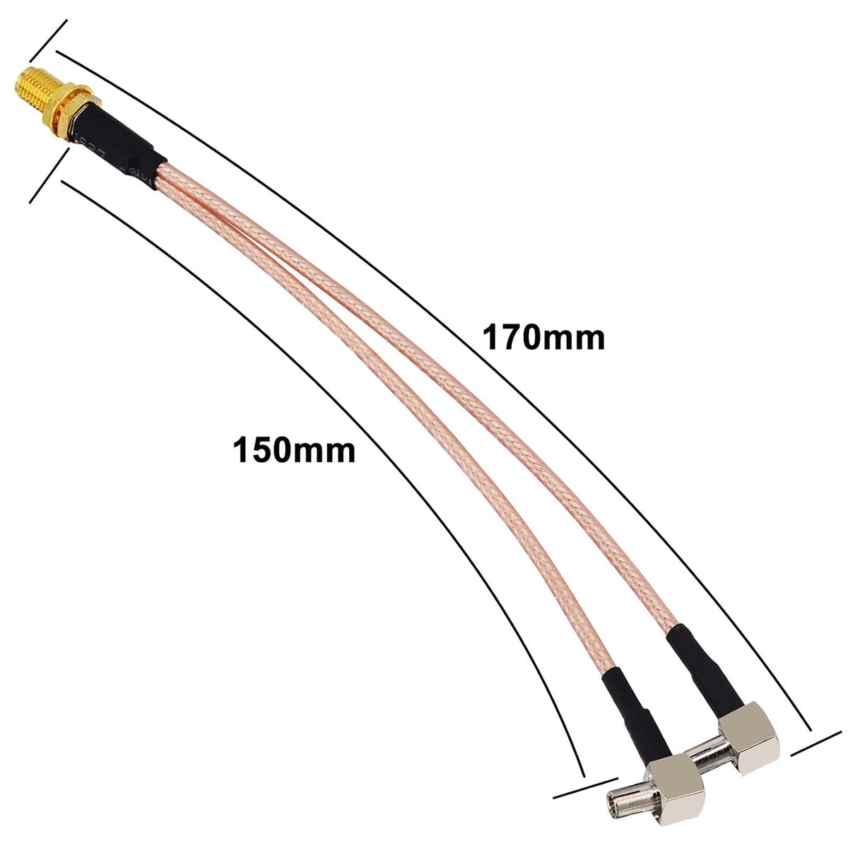 4G LTE Router Antenna TS9 to SMA Female 90 Degree Coaxial Splitter Cable RG316 6 inch J3549