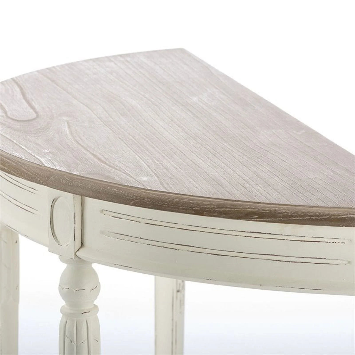 Antique White and Natural Console Table M62434