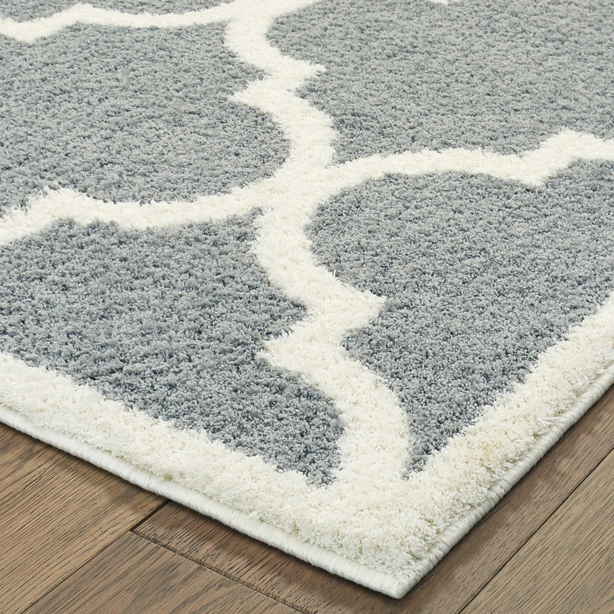 Grey Cream Microfiber Area Rug 5'3" x 7'6" M576155