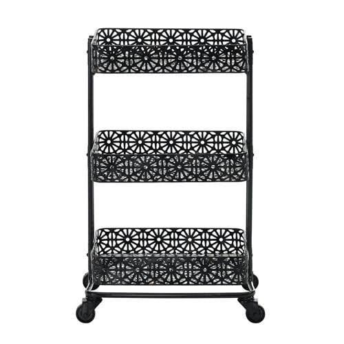 Black Metal Three Tier Cart Y83391