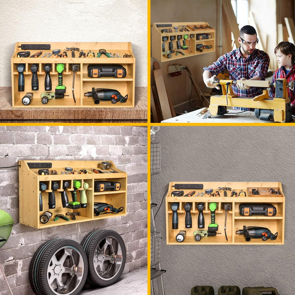 Large Power Tool Organizer with 5 Drill Hanging Slots Z222931