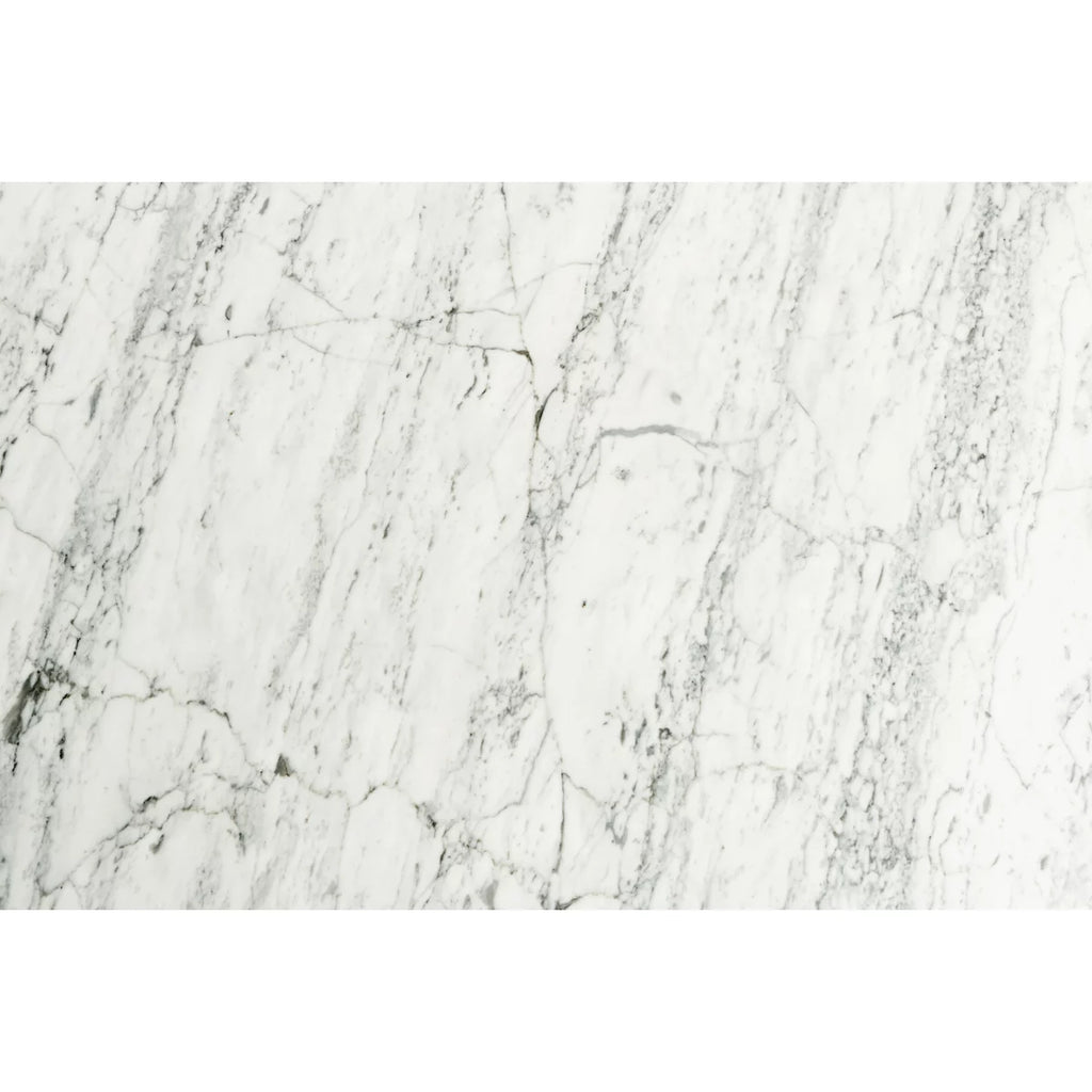 White and Beige Rectangular Marble Side Table J86238