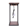 Dark Brown Wood End or Side Table with USB J916226