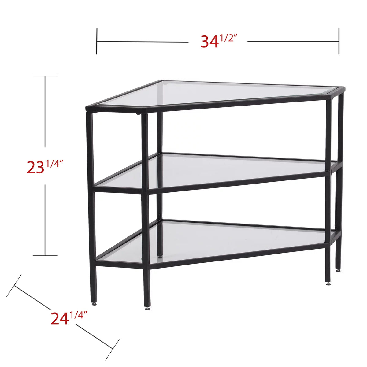 Black Metal and Glass Corner TV Stand O13922