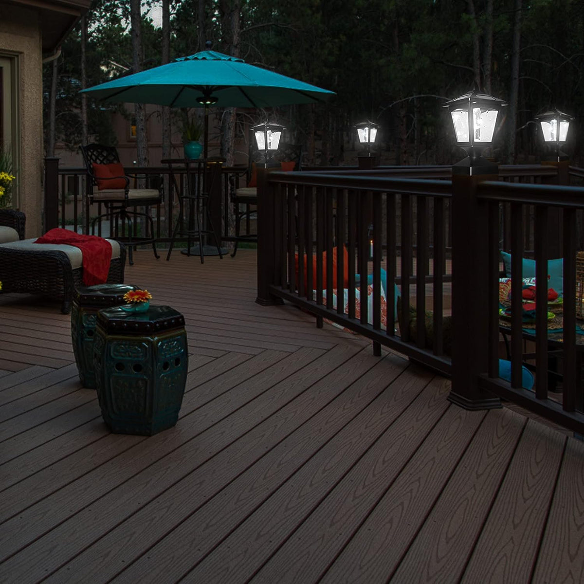 Black 15 Lumens Solar Post Lights (2 Pack) Z618112