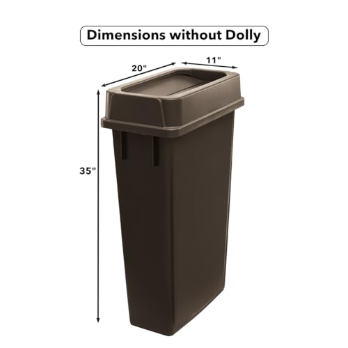 Grey 23 Gallon Wheeled Trash Can with Lid I7011