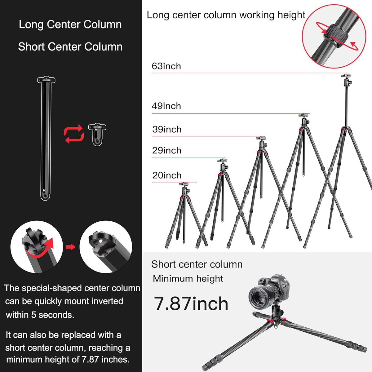 Carbon Fiber Camera Tripod Monopod Kit Q4436