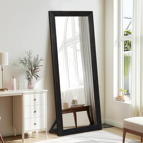 65"x24" Full Length Solid Wood Frame Floor Mirror Brown V82735