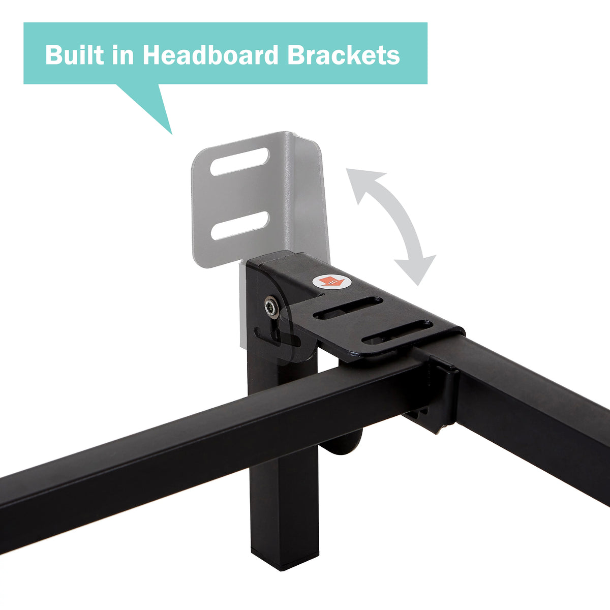 Adjustable Metal Bed Frame, Black, Twin - Queen J7369