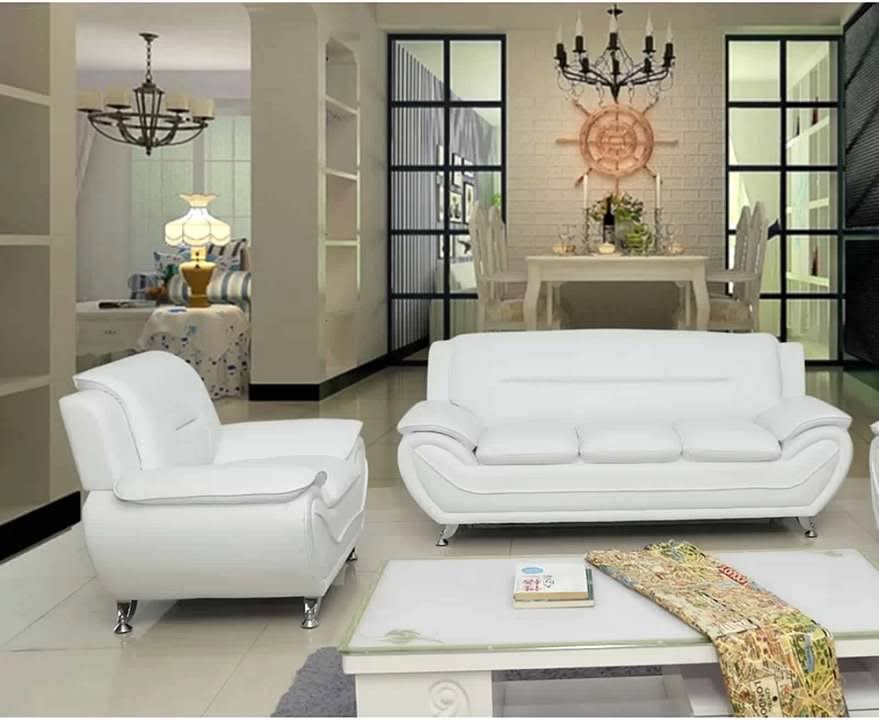 Red & Black Leatherette Sofa Set Q788