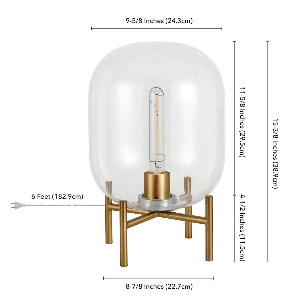 Clear Glass Globe Table Lamp L947976