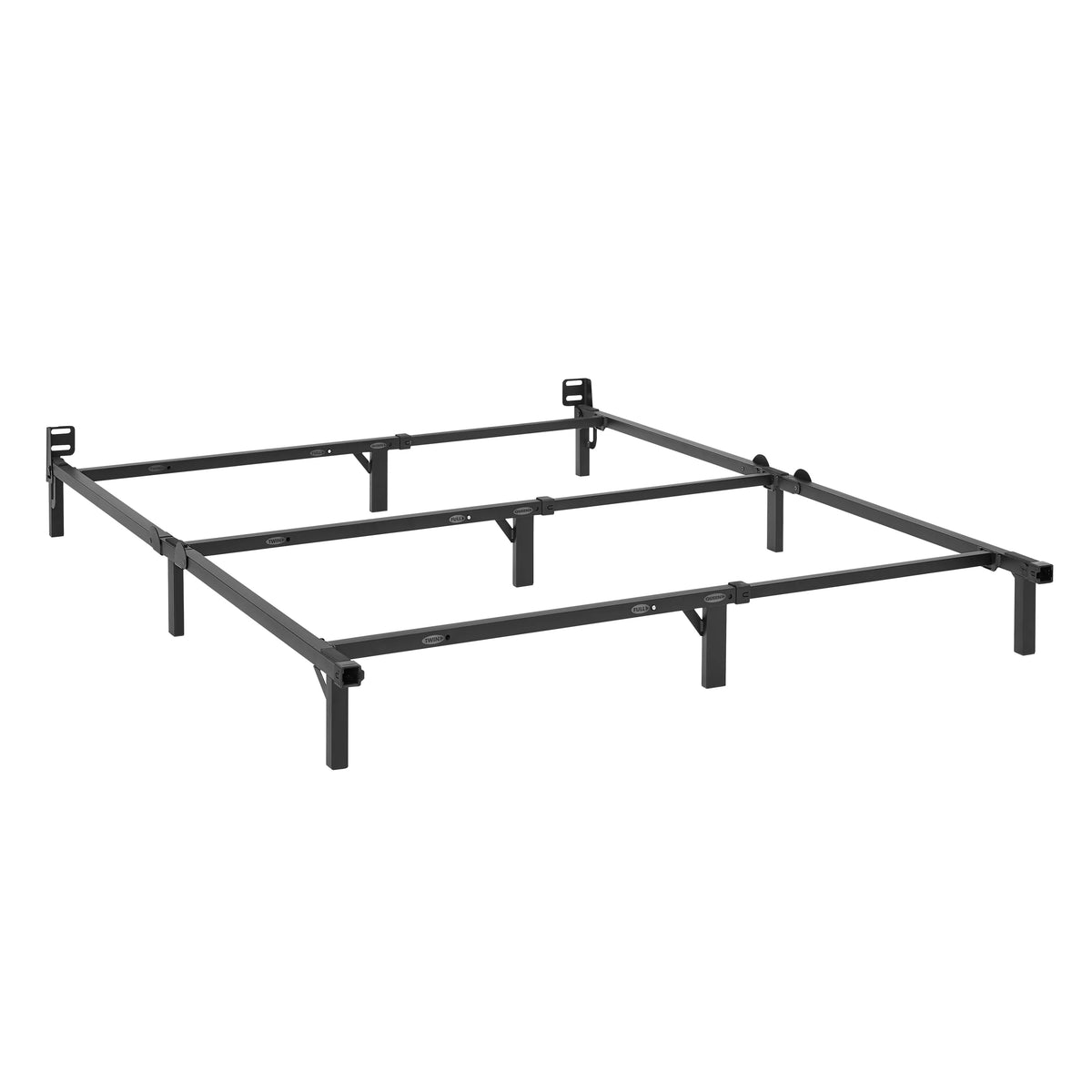 Adjustable Metal Bed Frame, Black, Twin - Queen J7369