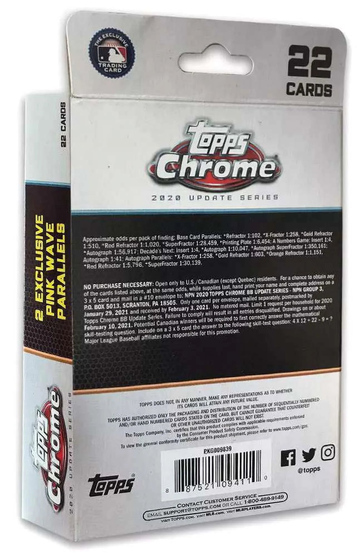2020 Chrome Update Trading Card Hanger Box (22 Cards) C5214