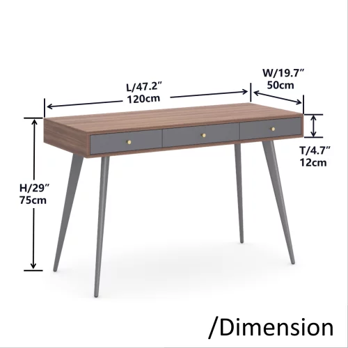 47" Writing Desk with 3 Drawers X4680