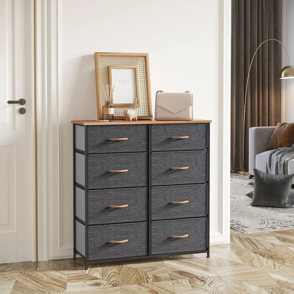 Dark Gray 8 Drawer Storage Dresser O983532