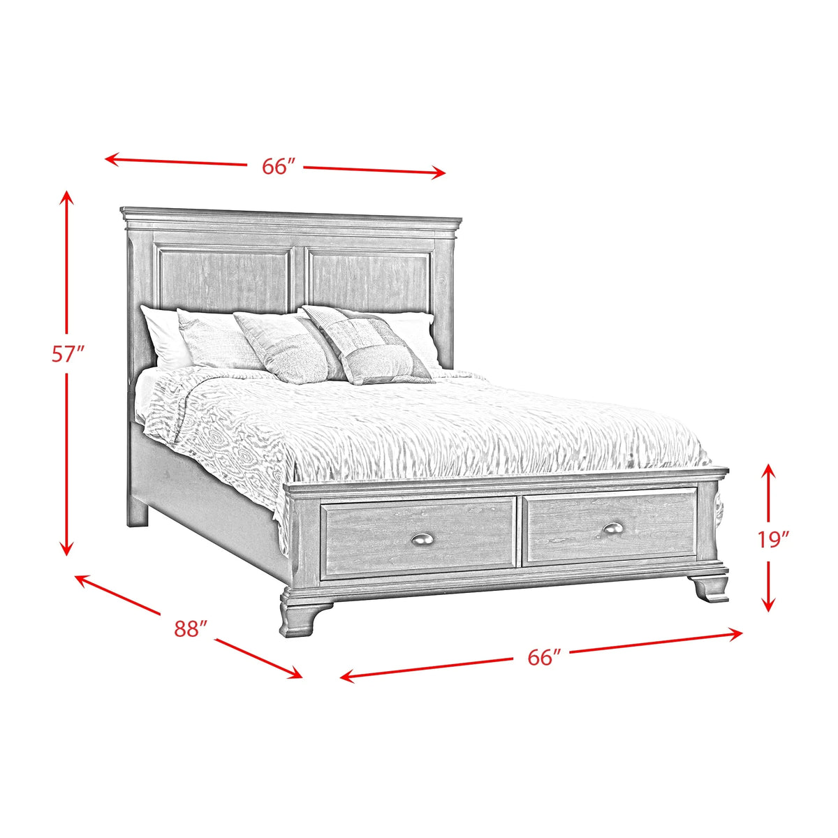 Cherry Queen Storage Bed K2467