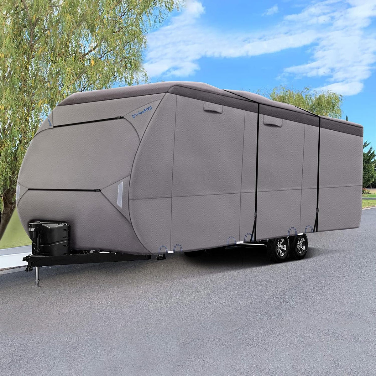 Waterproof 500D Travel Trailer Cover with 4 Tire Covers, Tongue Jack Cover G3091