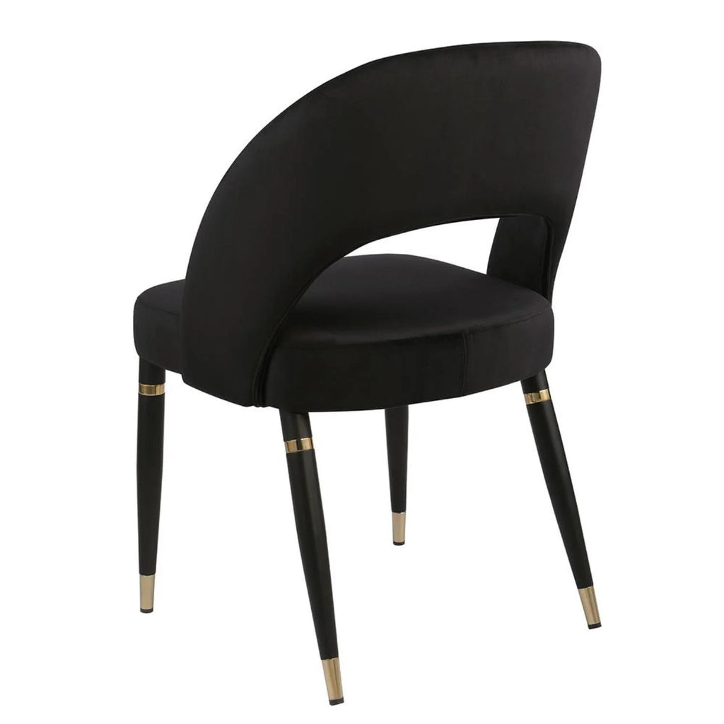 Black and Gold Set of Two Dining Chairs C644
