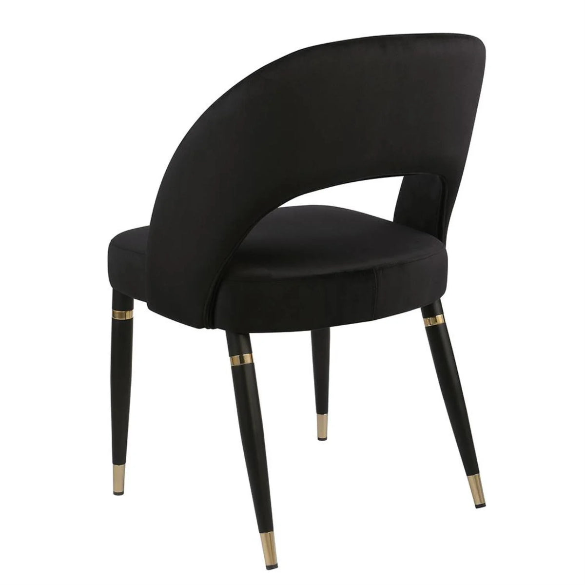 Black and Gold Set of Two Dining Chairs C644