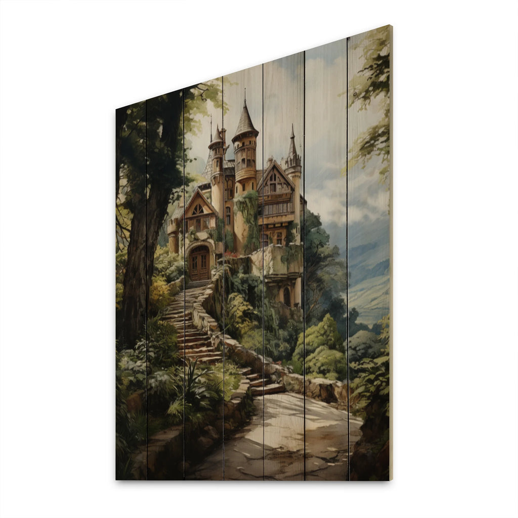 Natural Pine Wood Cityscapes Wall Art N805511