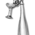 Sterling Silver 3D Moveable Champagne Bottle With Glass Charm G22274