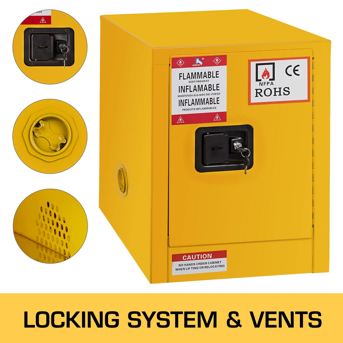 Flammable Storage Cabinet 11 gallon Galvanized Steel Y369710