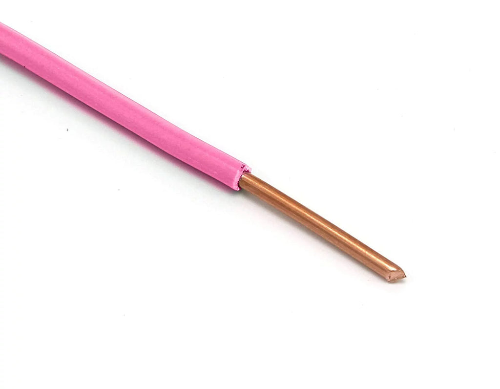 100 Feet Insulated Solid Copper THHN / THWN Wire 12 AWG Pink F539150