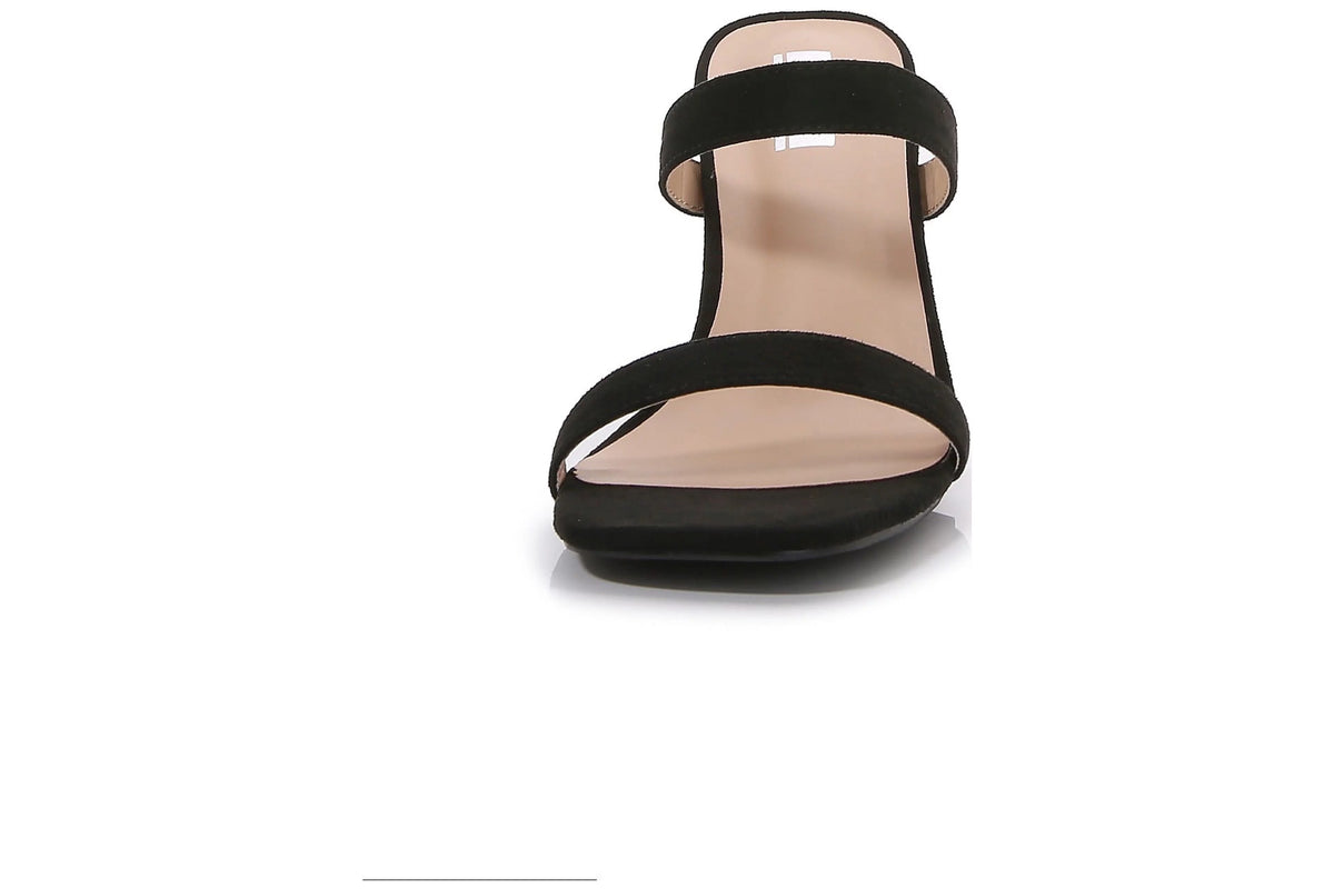 Women Double Strap Chunky Heeled Slide Sandals M633989