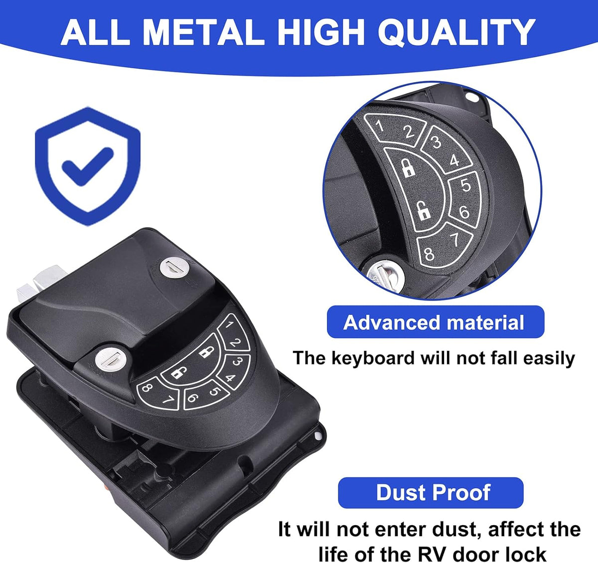 RV Keyless Entry Door Lock with Backlit Keypad W8053
