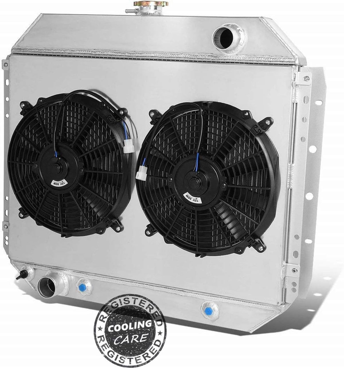 3 Row Core Aluminum Radiator with Shroud and 2X12'' Fan S855