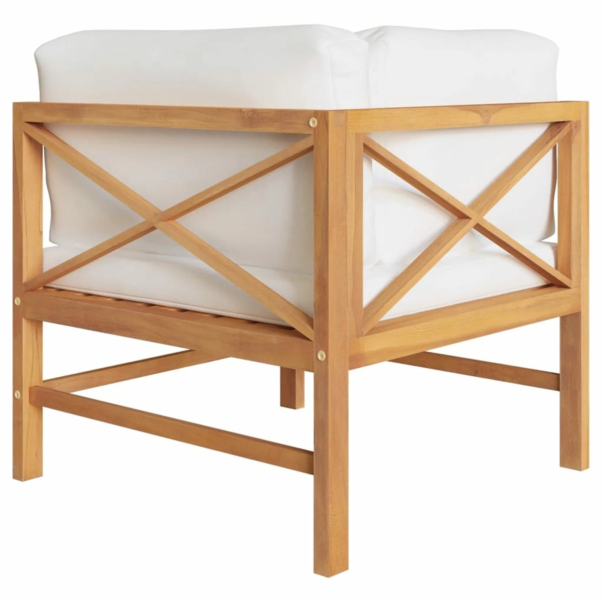 Corner Sofas 2 pcs with Cream Cushions Solid Teak Wood R6821