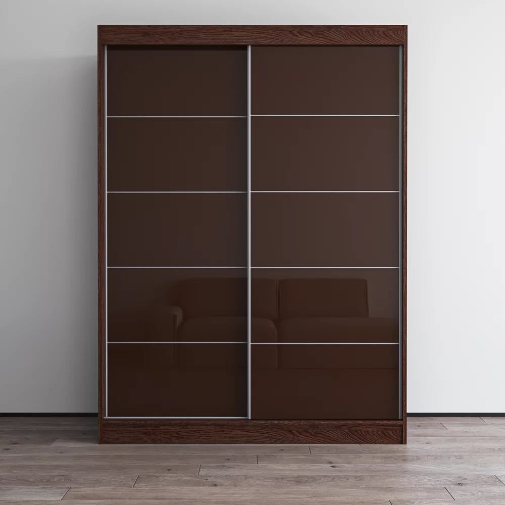 2 Door 59" Wide High Gloss Wardrobe Armoire Y608