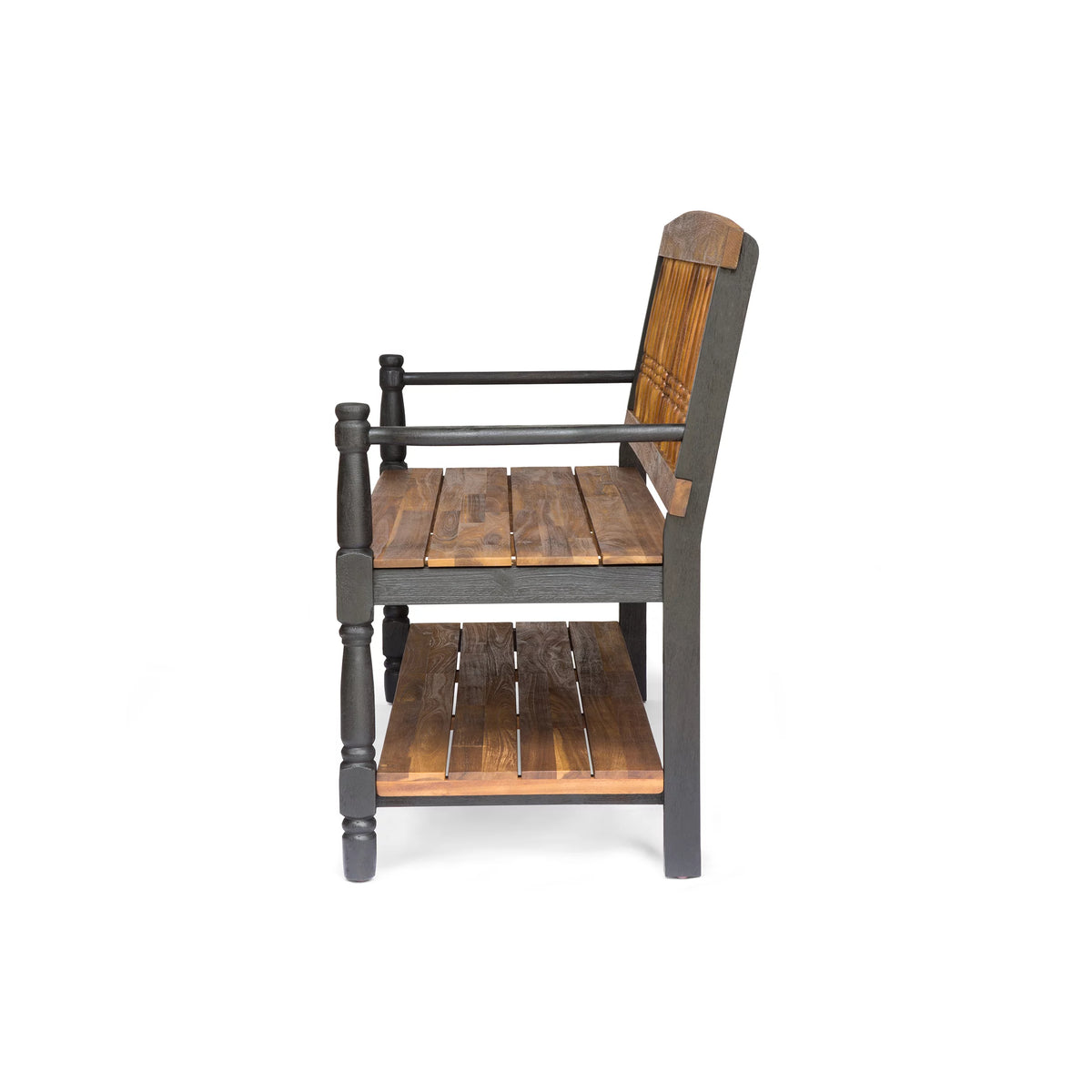 Acacia Wood Bench with Shelf O497990