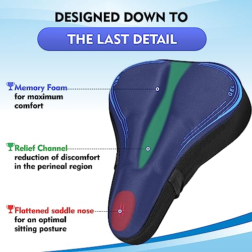 Gel Memory Foam Bike Seat Cushion Cover P538243