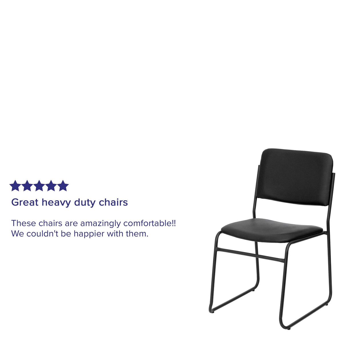 Black Stacking Chair with Sled Base L990