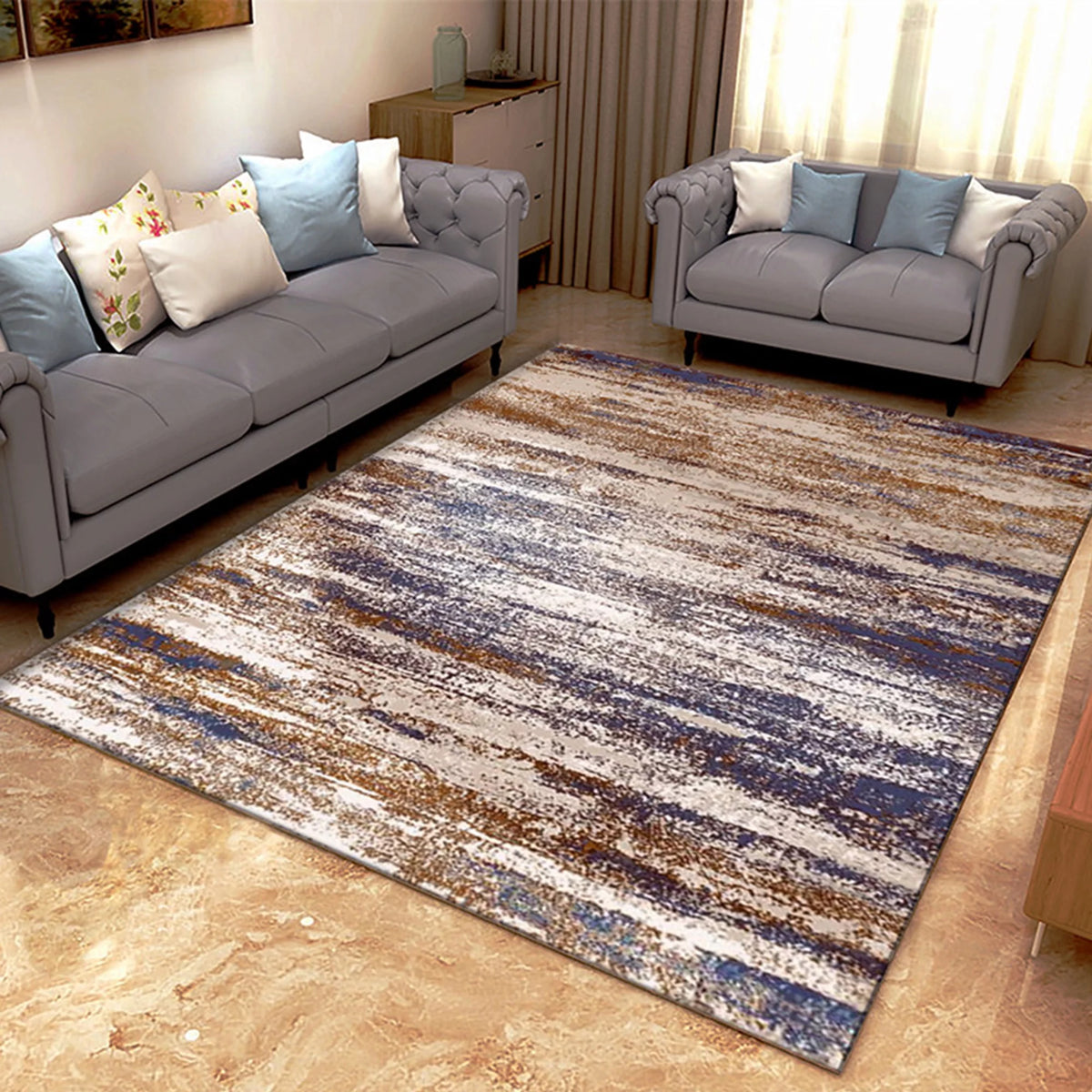 Abstract Faded Boho Vintage Diamond Area Rug U25282
