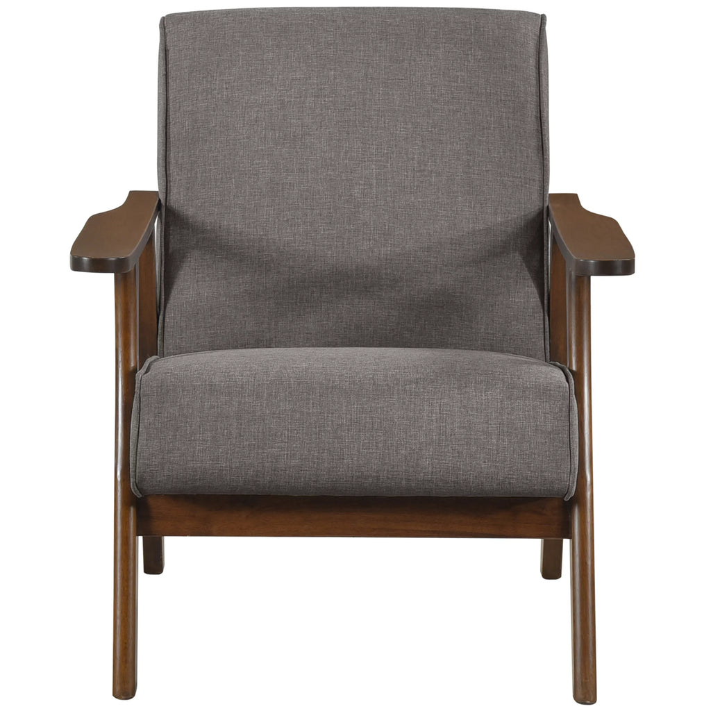 Dark Grey Upholstered Linen Accent Chair N43132