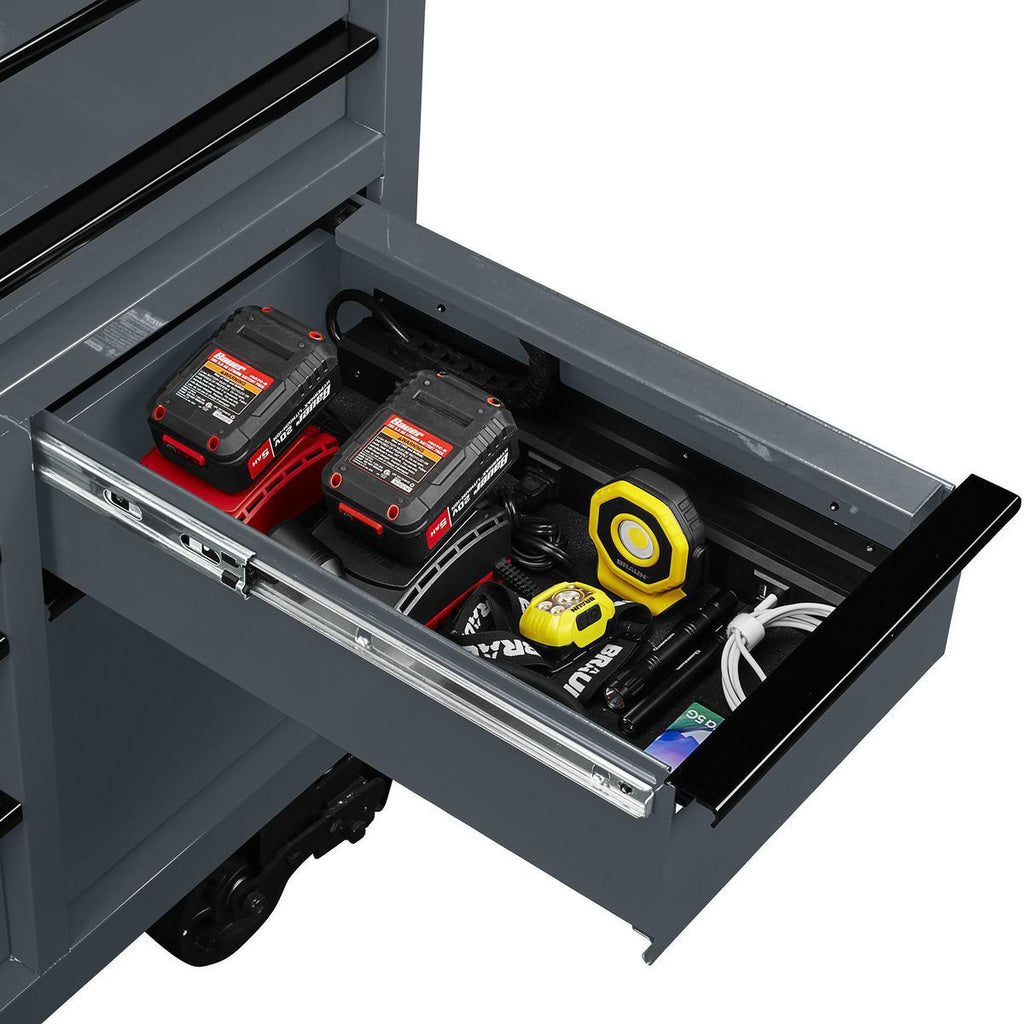 72 in. x 22 in. Triple-Bank Roll Cab, Slate Gray D61892
