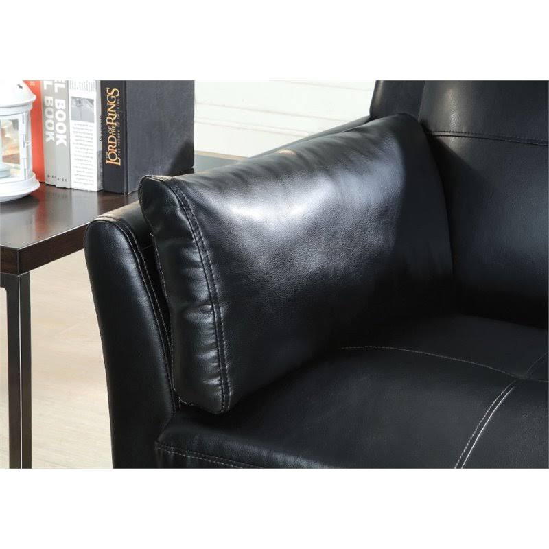 Black Tufted Faux Leather Accent Chair K689871