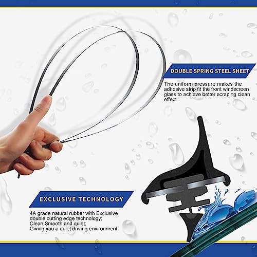 3 Wipers Replacement Windshield Wiper Blades Set 26"+22"+11" T32297