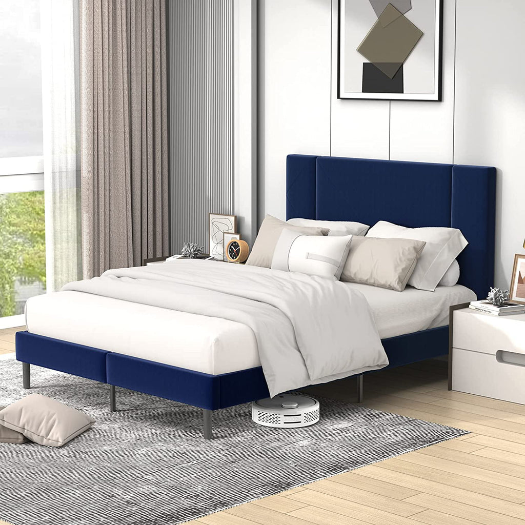 Queen Velvet Upholstered Bed Frame Q2476