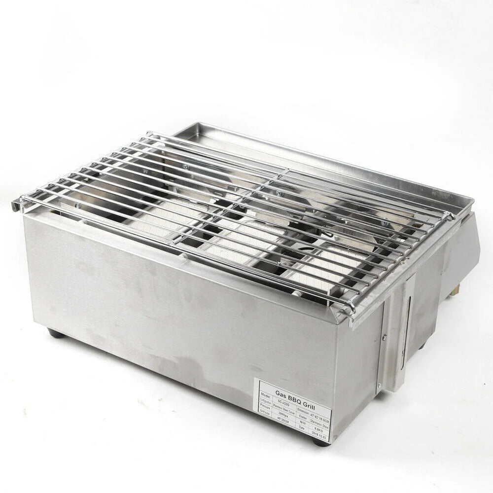 3 Burners Commercial Gas Grill Stainless Steel Y5051