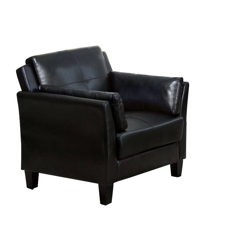 Black Tufted Faux Leather Accent Chair K689871
