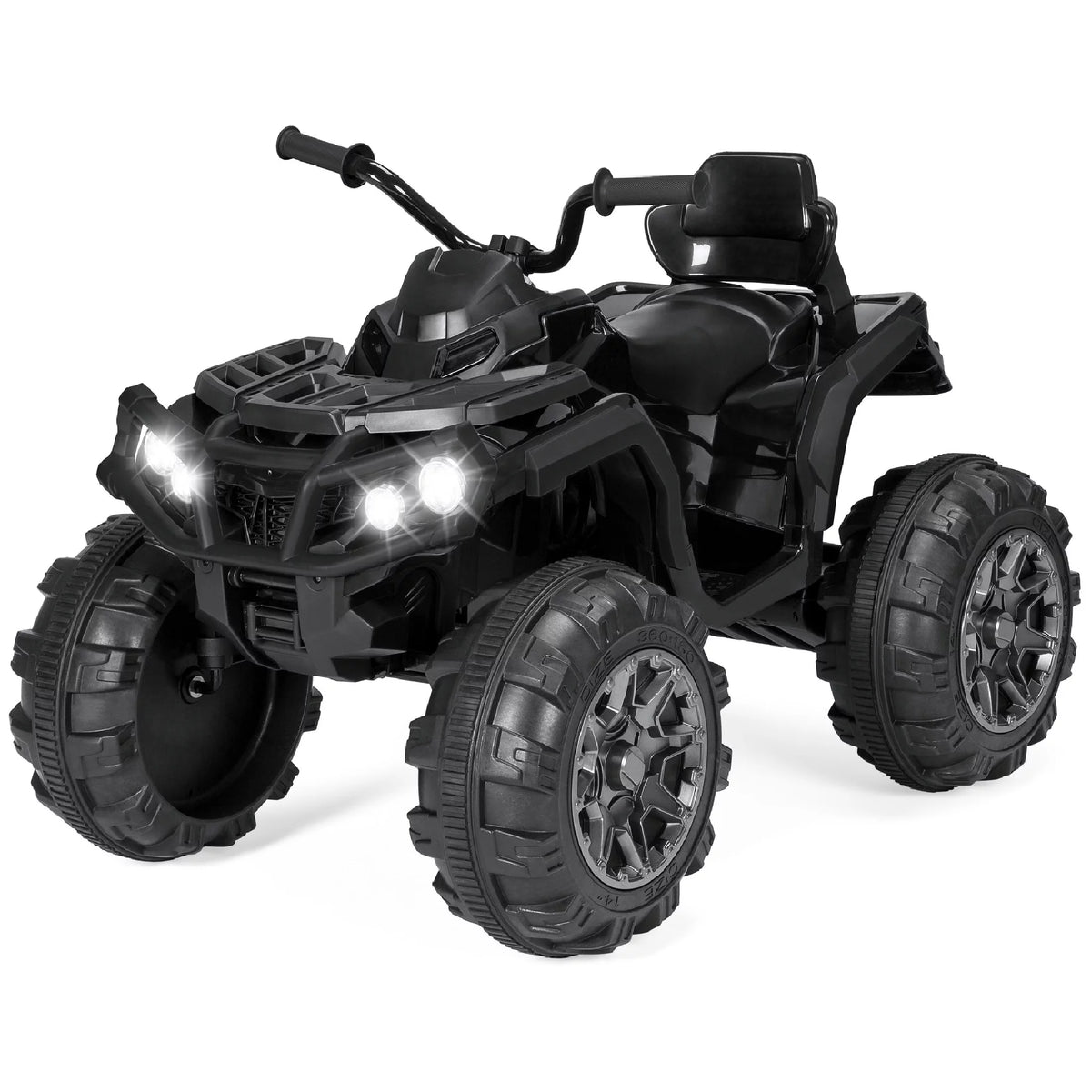 12V Kids Ride-On ATV Quad with Bluetooth, LED Lights - Black K393581