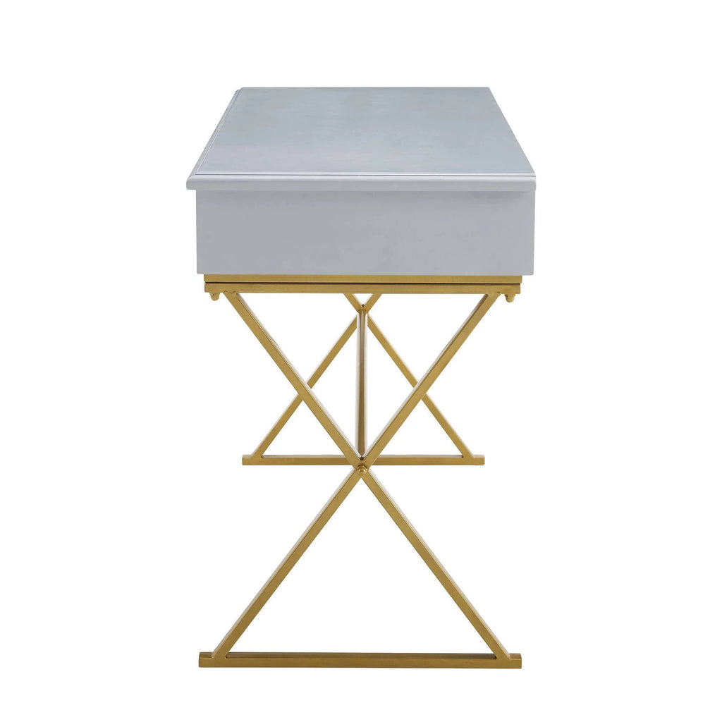 Grey 2 Drawer Desk E489