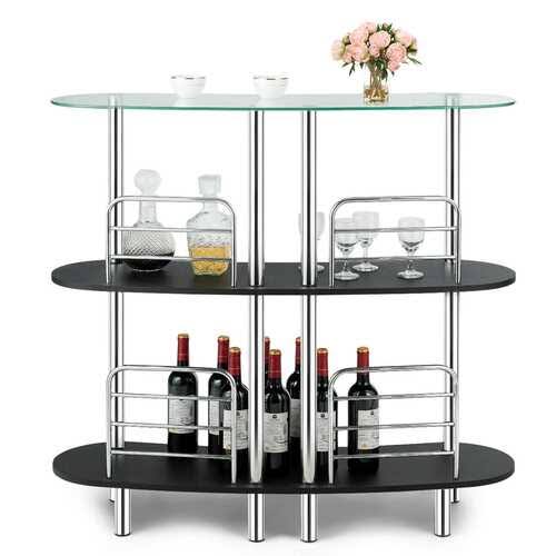 3-Tier Bar Table with Tempered Glasstop N522645