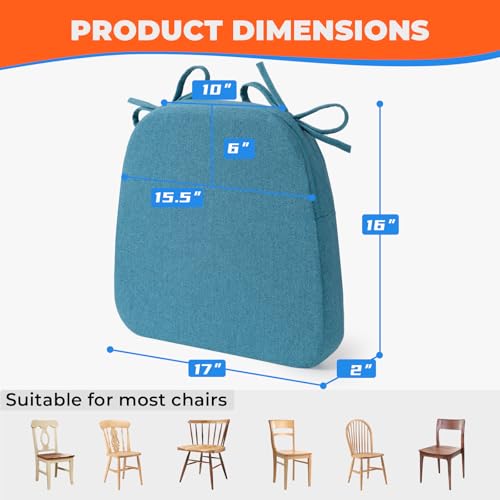 Beige D-Shaped Seat Cushions with Removable Washable Cover, Set of 4 B1586