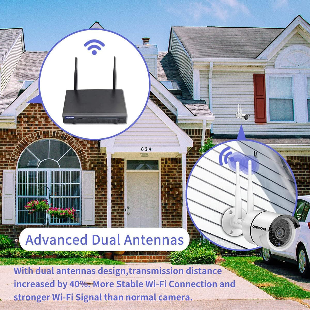 Wireless Security Camera System with 10 HD Screen, 4Pcs WiFi IP Cameras Q904636