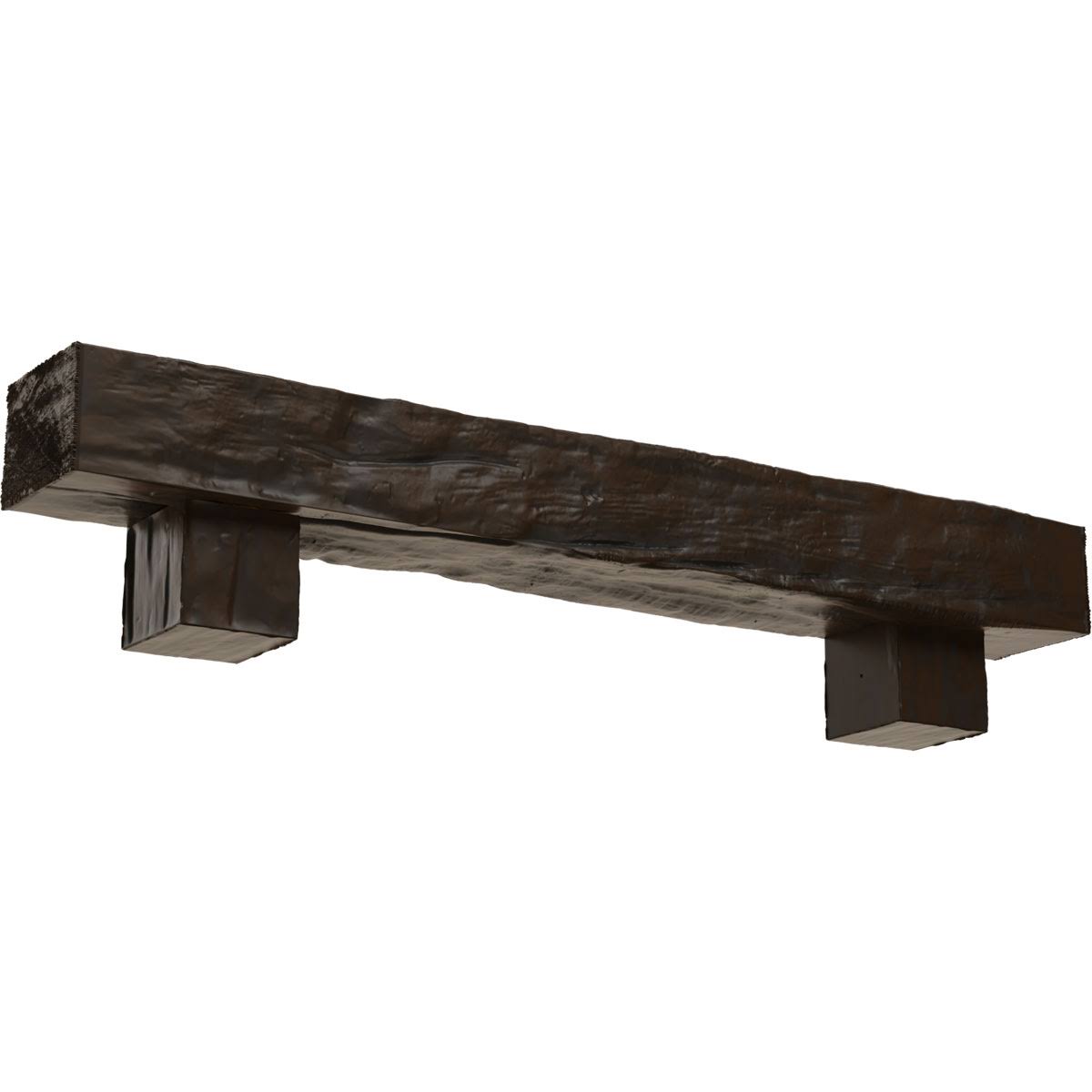 Burnished Mahogany Faux Wood Fireplace Mantel Kit with Alamo Corbels V814676